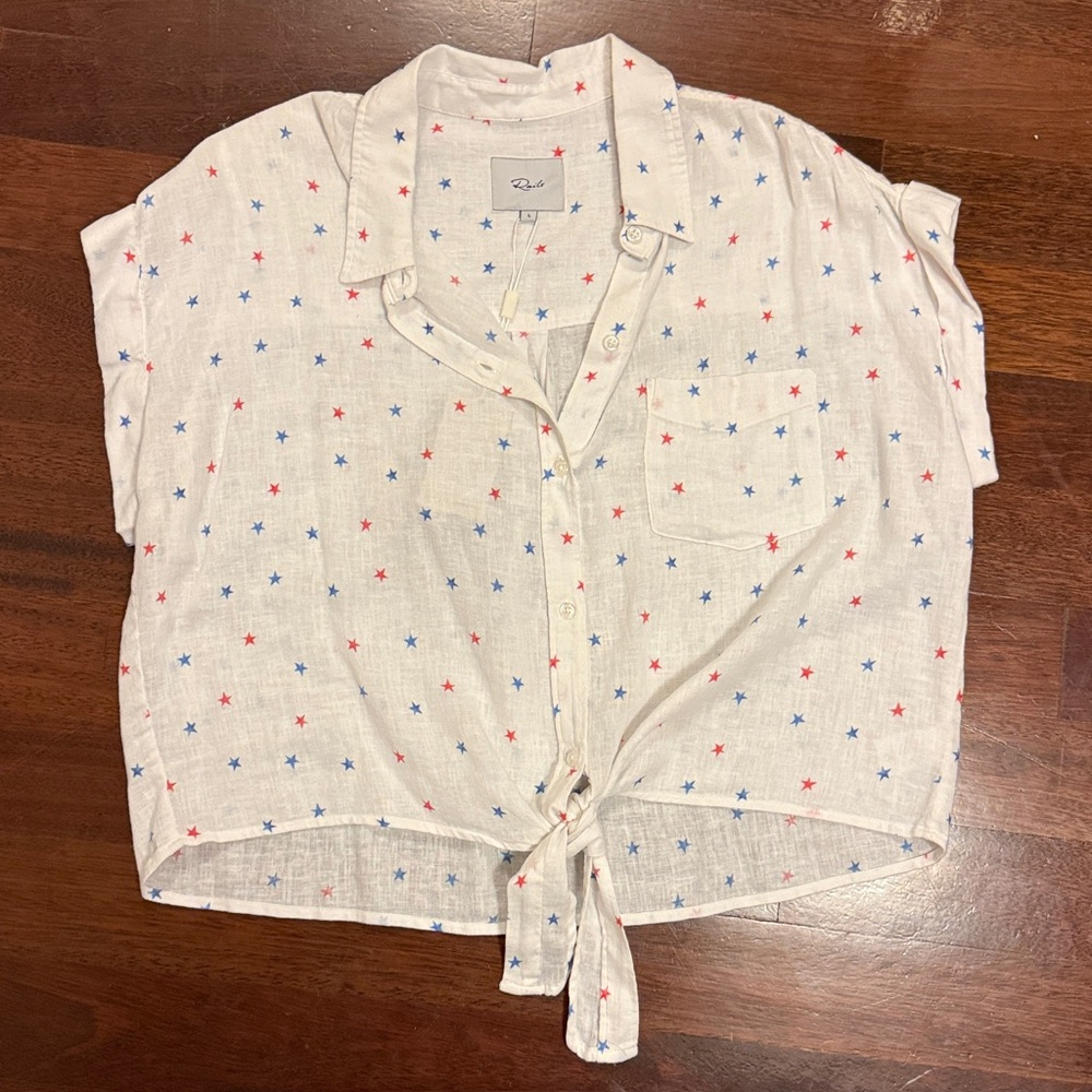 Rails Amelie Top with Red and Blue Star Pattern